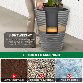 Furniok round planter insert prevents overwatering through drainage