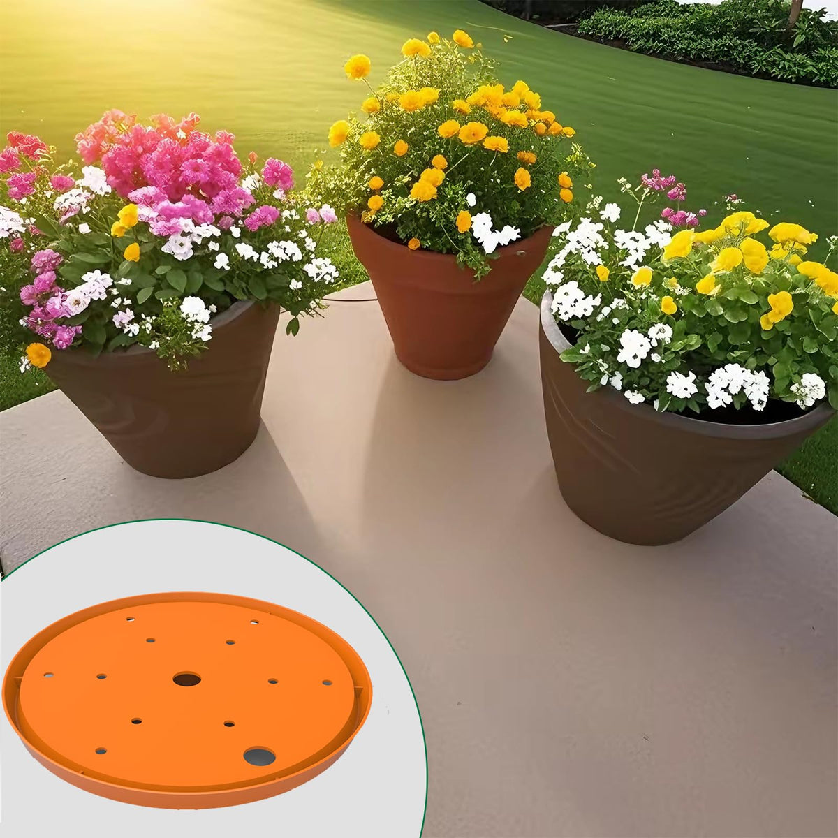 Furniok round planter insert is reusable across seasons