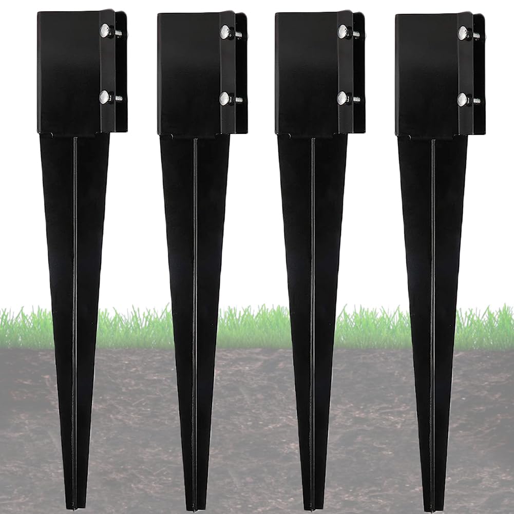 Furnishh 4x4 fence post anchor securing a wooden post outdoors