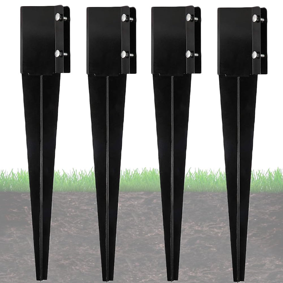 Furnishh 4x4 fence post anchor securing a wooden post outdoors