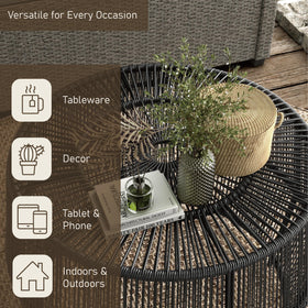 Furniture of America Ysar UV-resistant wicker for durable outdoor styling.