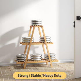Furshus bamboo plant stand distinctive design enhances space