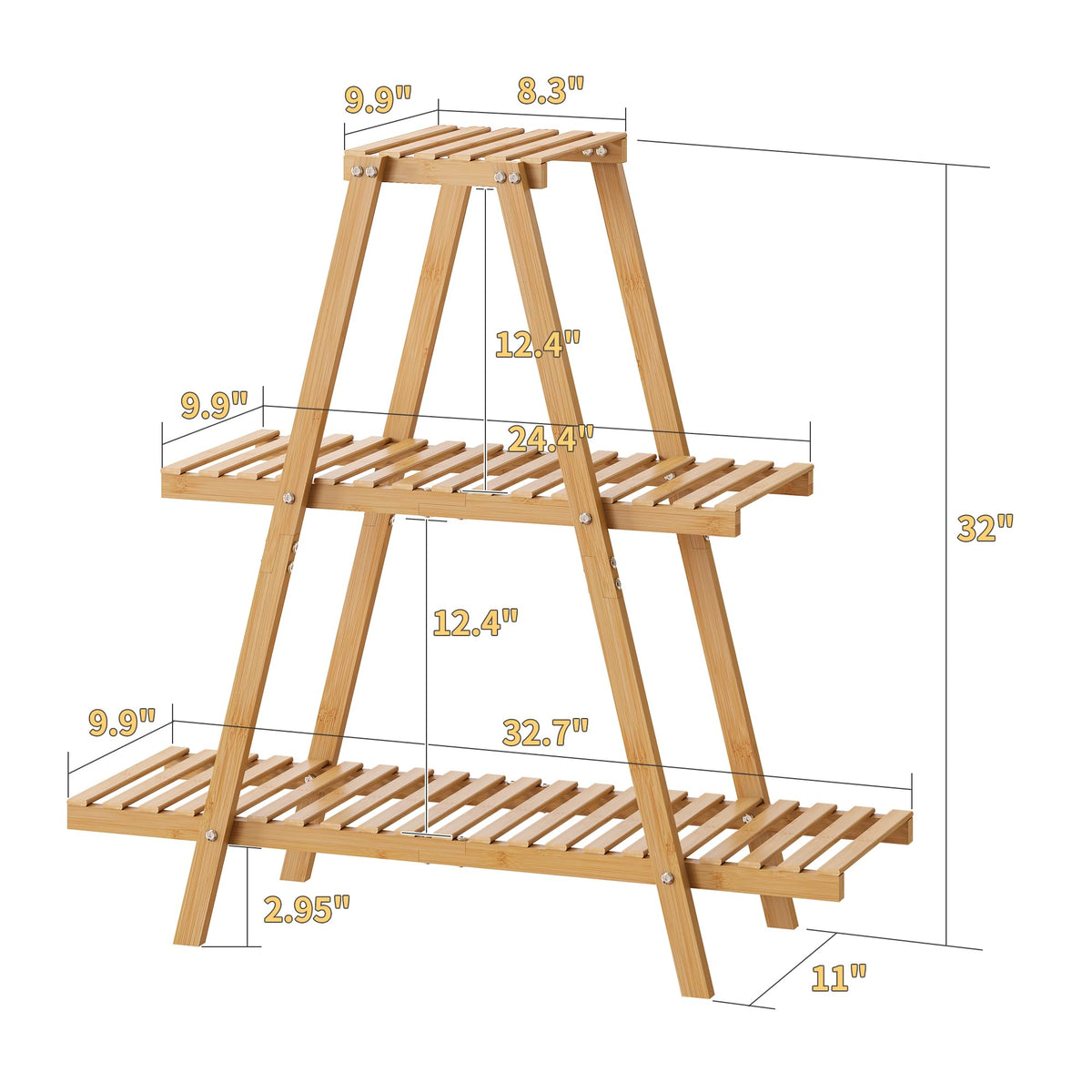 Furshus bamboo plant stand suitable for indoor-outdoor use
