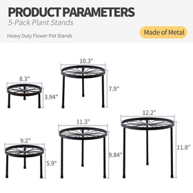 Furshus heavy-duty iron stand with black finish supports large pots securely
