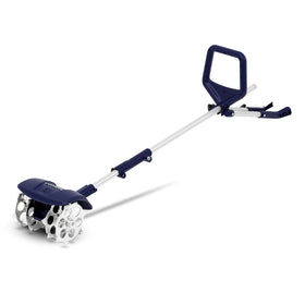 Fusion Drill-Powered Cultivator assembly demonstrates easy drill attachment for efficient soil prep