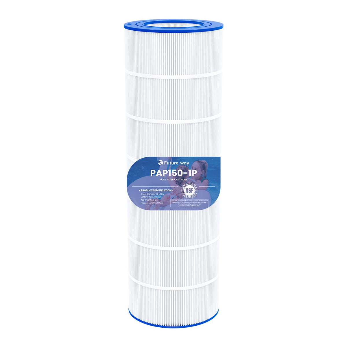 Future Way CC150 filter cartridge compatible with Pentair systems for easy pool maintenance.