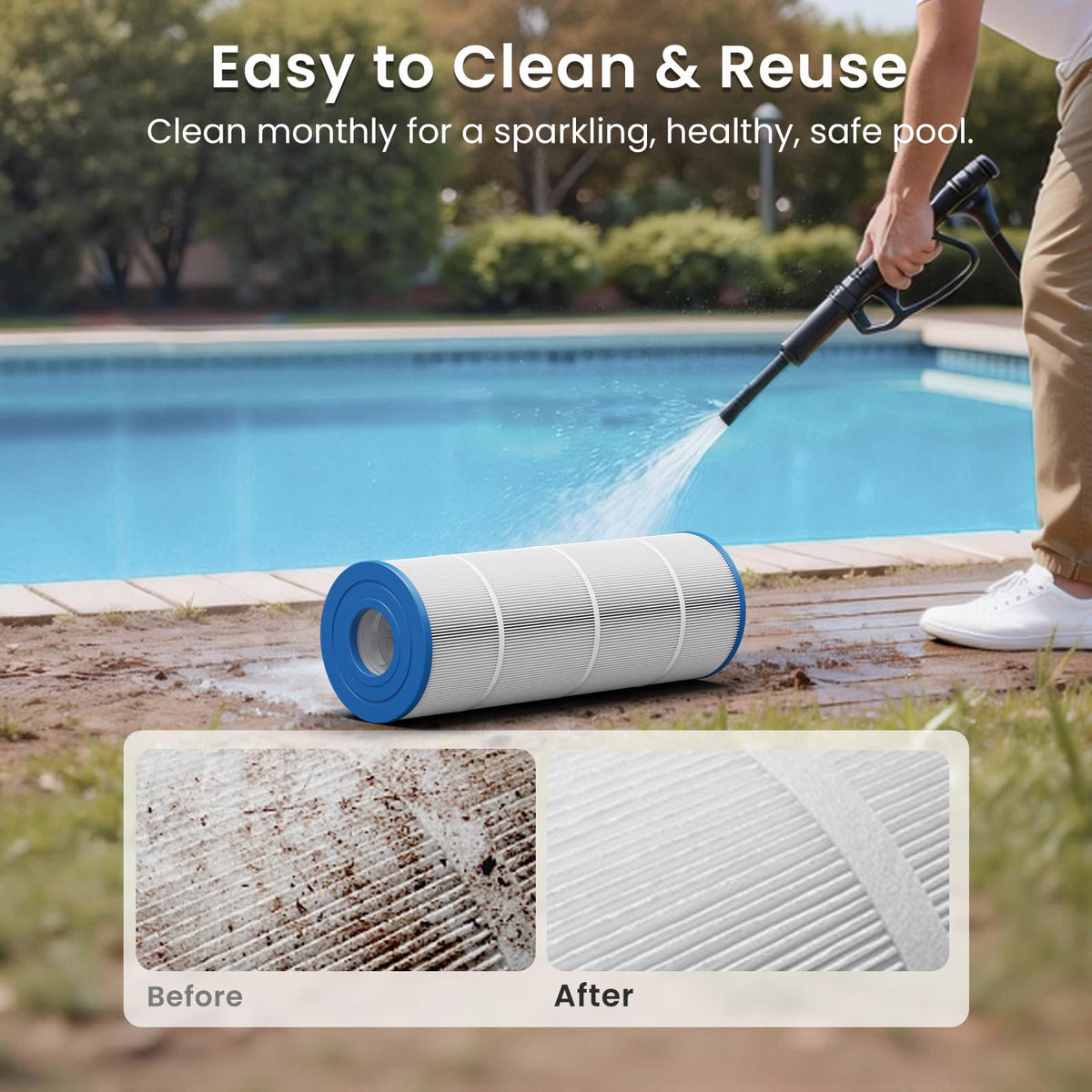 Future Way compatible label with Pleatco and Pentair marks for easy cross-compatibility