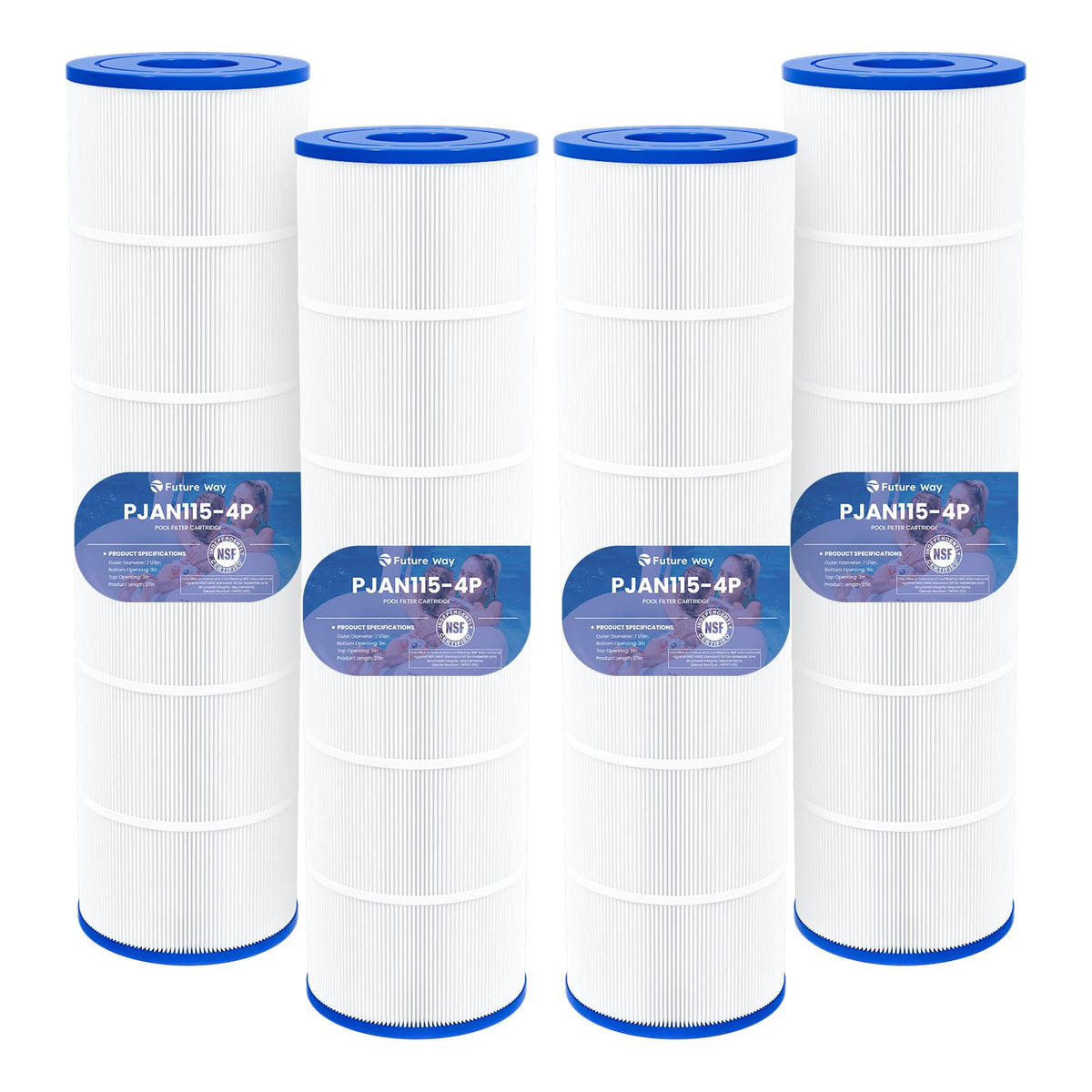 Future Way CV460 front view cartridge for quick pool filter replacement.