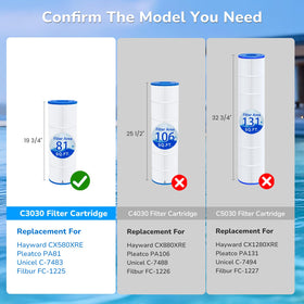 Filter dimensions shown: 7 inch outer diameter, 3 inch inner diameter, 19-3/4 inch height.