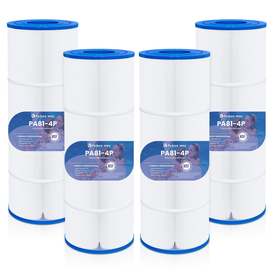 Future Way four-pack C3030 filter cartridges ready for easy Hayward replacement.