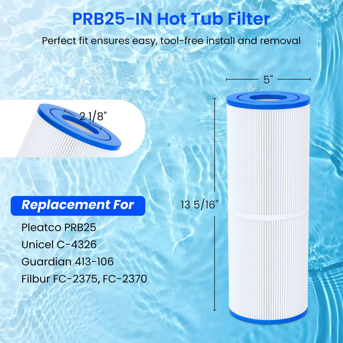 Future Way PRB25-IN pleated trilobal design showing debris capture