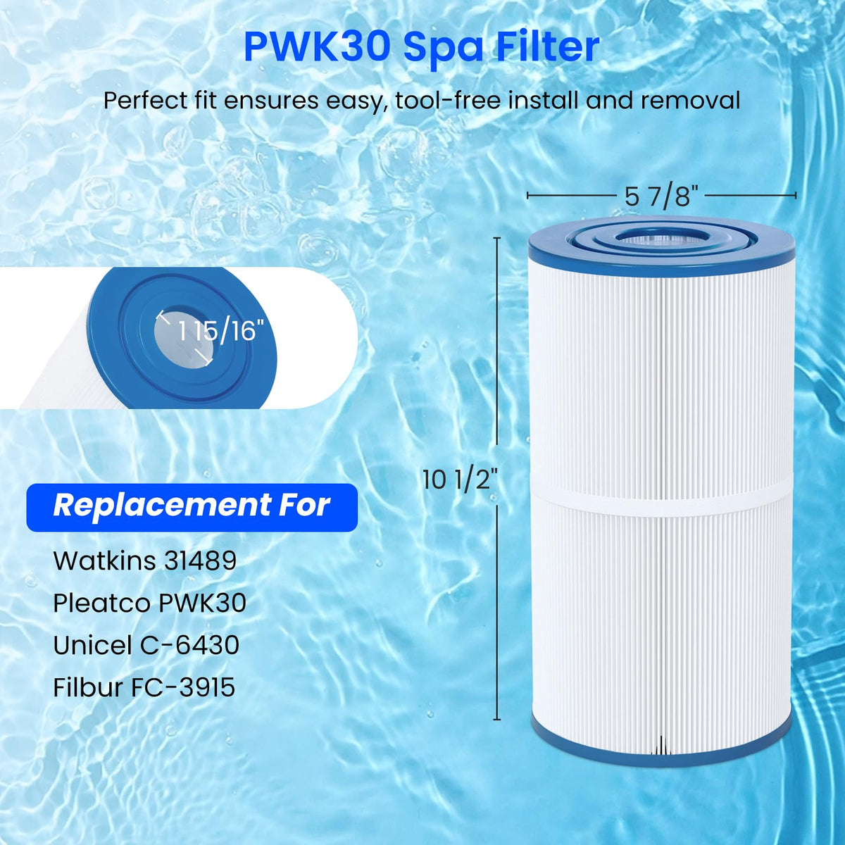Future Way PWK30 filter inner diameter ensures a secure, leak-free seal.