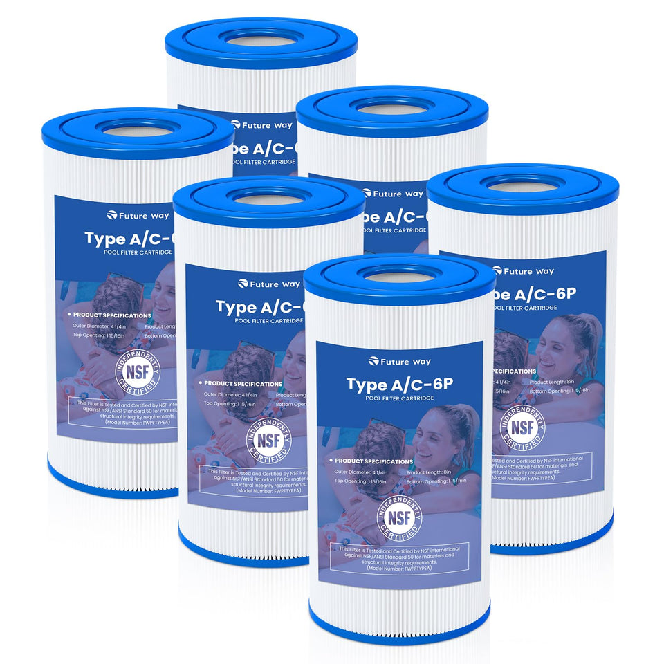 Future Way Type A/C filter cartridge, 8-inch length for Intex pump compatibility.