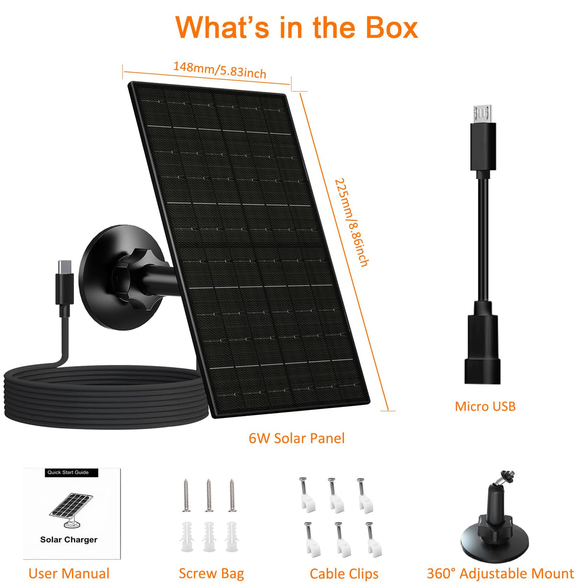 FUTUREZEN 6W panel ideal for backyards and driveways with rechargeable cameras