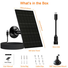 FUTUREZEN 6W panel ideal for backyards and driveways with rechargeable cameras