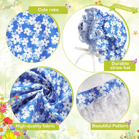 Daisy-pattern goose outfit enhances spring garden decor.