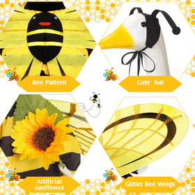 FuWeave 23-inch goose clothes set with wings and sunflowers fits standard lawn geese.