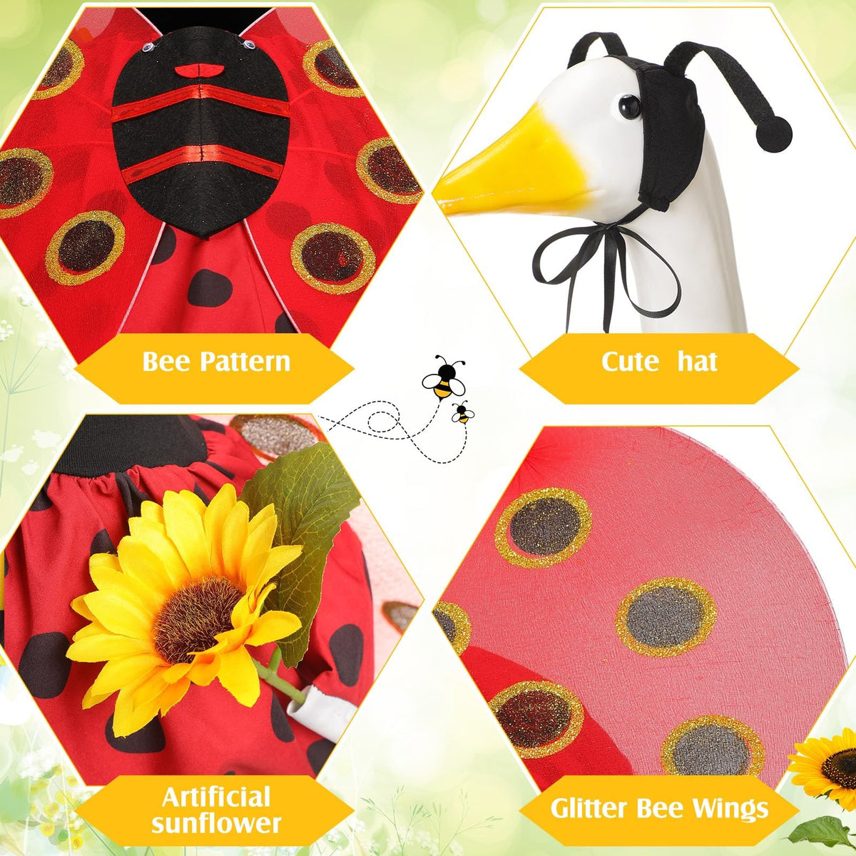 23-inch size fit demonstrates easy dressing for standard lawn geese.