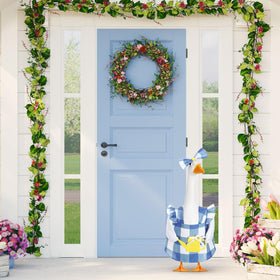 FuWeave goose outfit with yellow watering can adds playful spring charm.