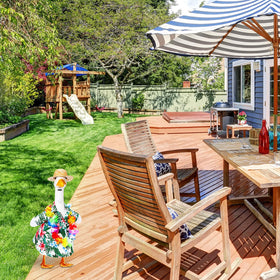 FuWeave lawn goose outfit withstands sun and weather for durable outdoor decoration