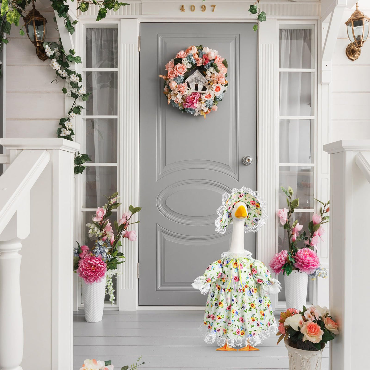 FuWeave outdoor goose decor outfit for spring porches.