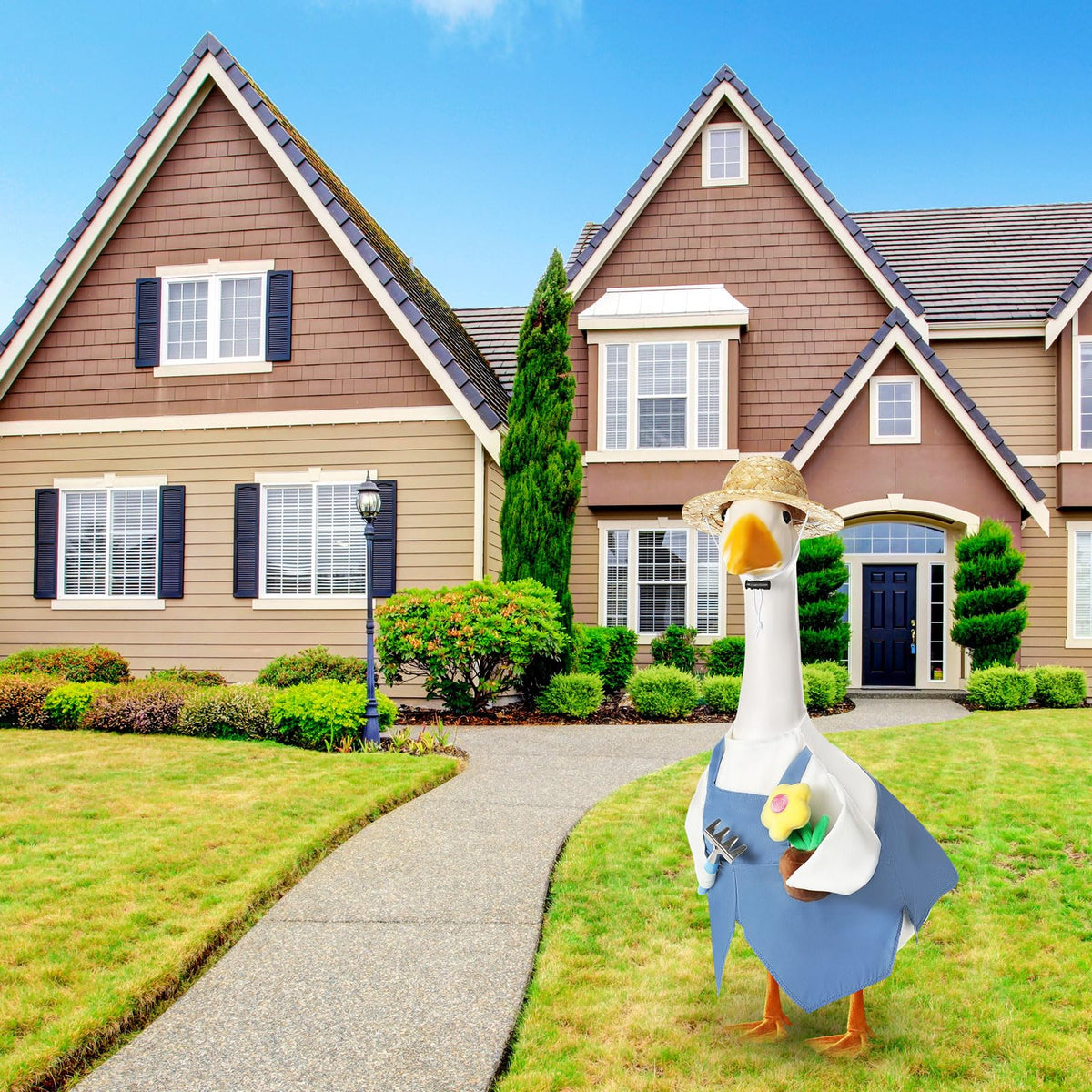 FuWeave Goose Outfit ready for porch decor and curb appeal