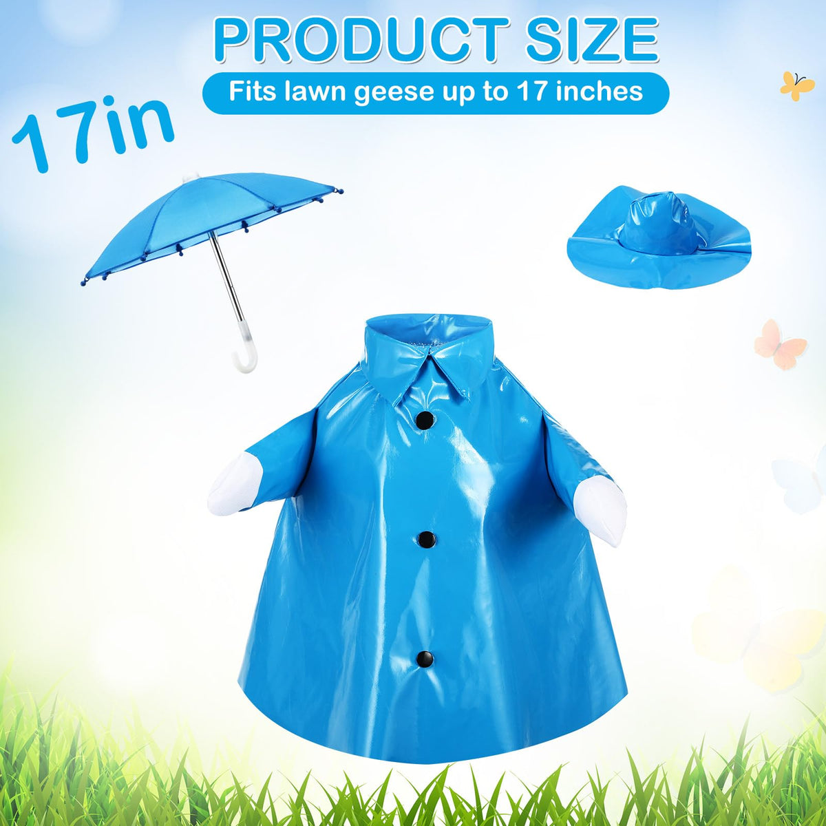 FuWeave blue goose umbrella adds shelter and charm for lawn displays.