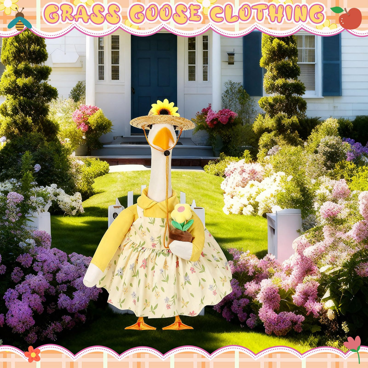 FuWeave Sunflower Pattern Dress provides bright spring style for garden geese