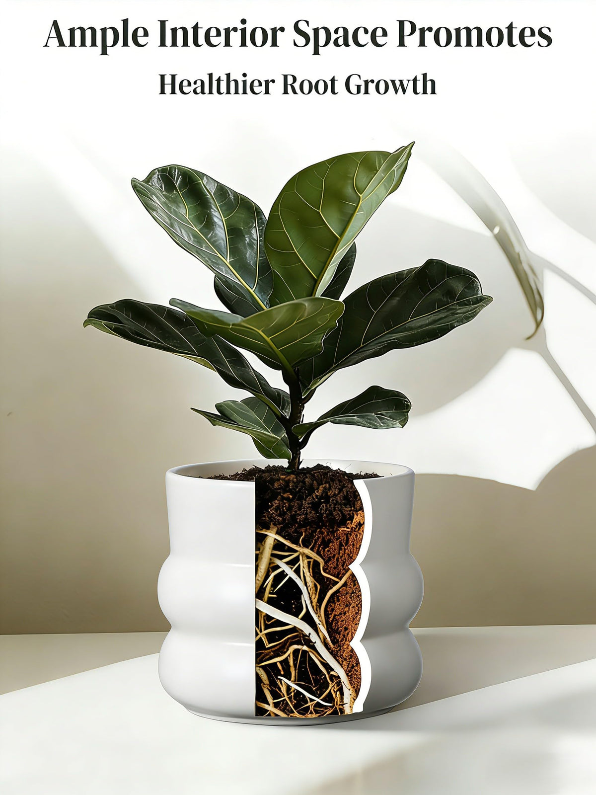 FUYHE ceramic plant pot fits herbs and succulents indoors or outdoors