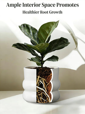 FUYHE ceramic plant pot fits herbs and succulents indoors or outdoors