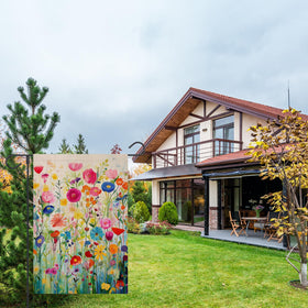 FUYUCHEN porch or deck flag with floral design brightening entrances