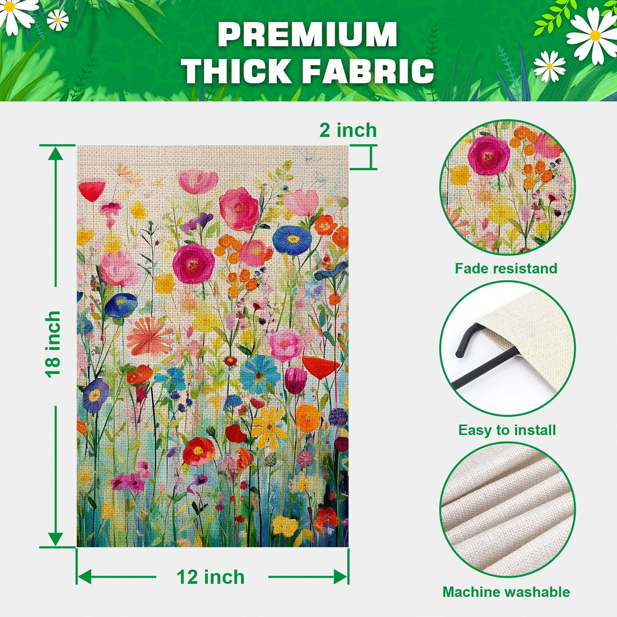 FUYUCHEN seasonal floral flag perfect for curb appeal and outdoor greeting
