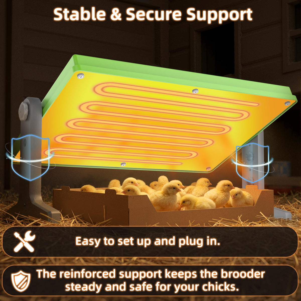 Fuzzy Bird Brooder heat range detail supports cozy brood conditions