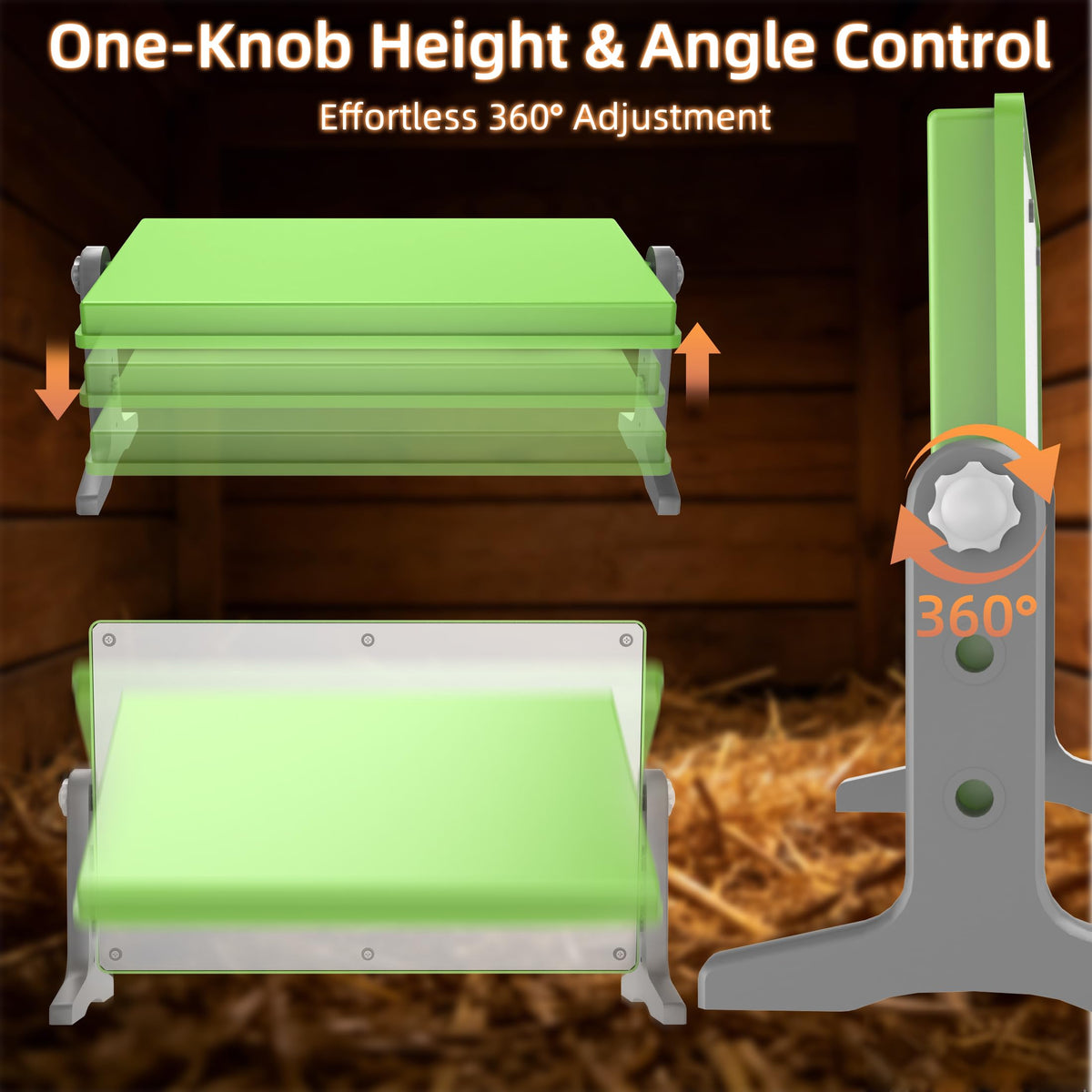 Fuzzy Bird Brooder plate side view shows adjustable height for versatility