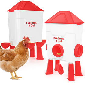 Fvlotrik 3-gallon chicken waterer with legs for stable coop placement