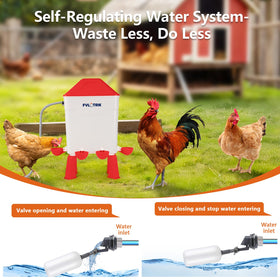 Fvlotrik 3-gallon capacity reduces refills for larger flocks.
