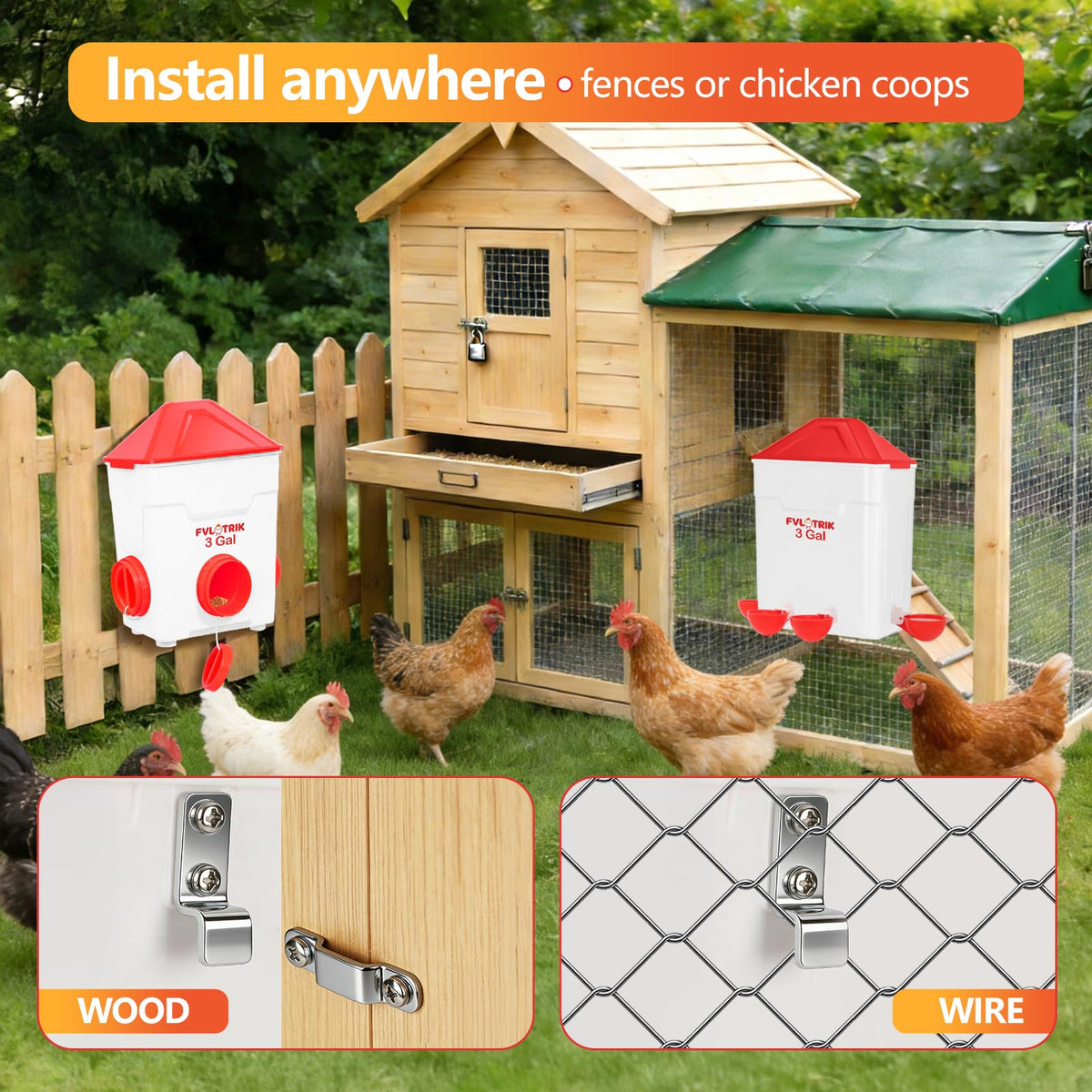 Fvlotrik durable PP material designed for outdoor poultry use
