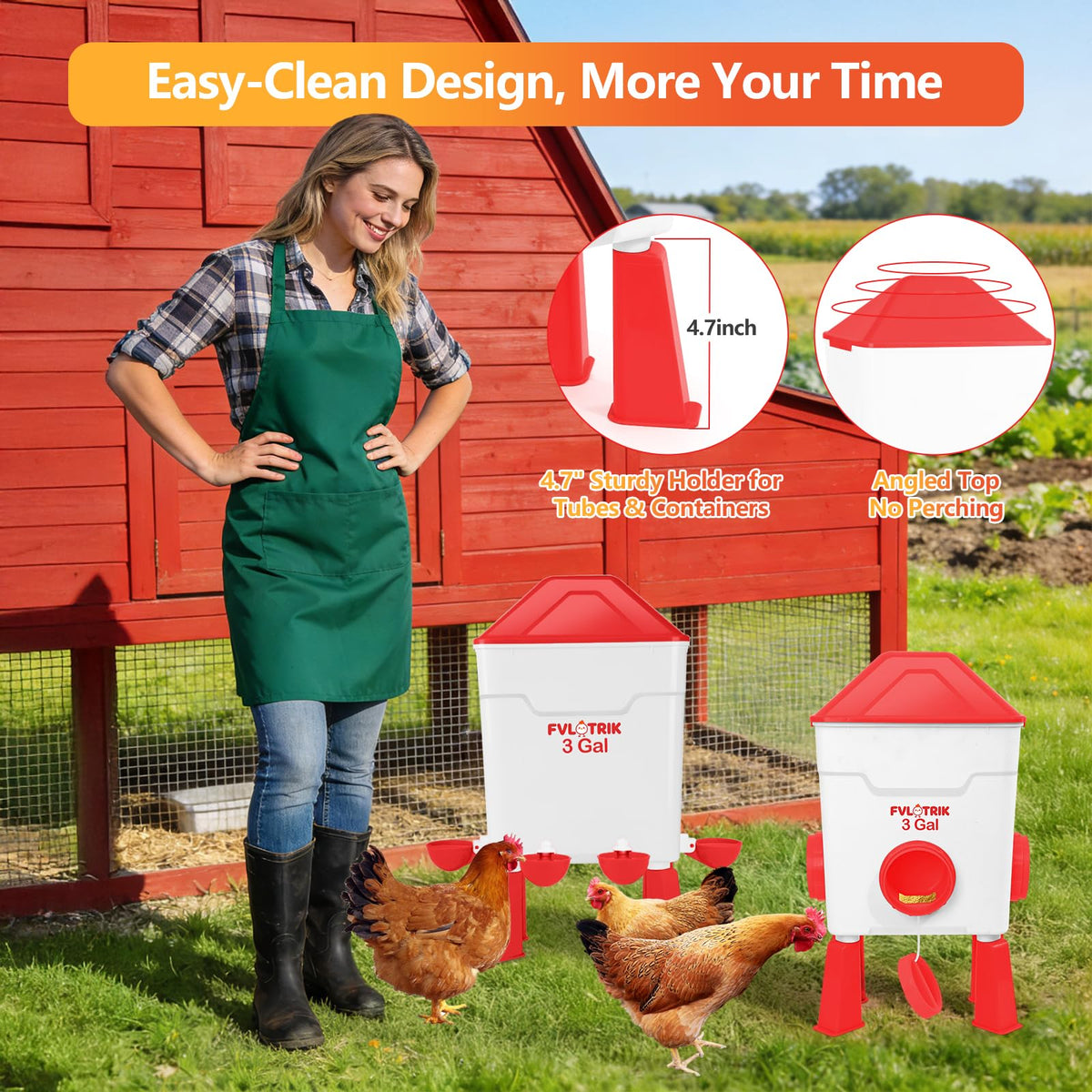 Fvlotrik 3.5 inch feeder ports accommodate large-beak birds with less spill