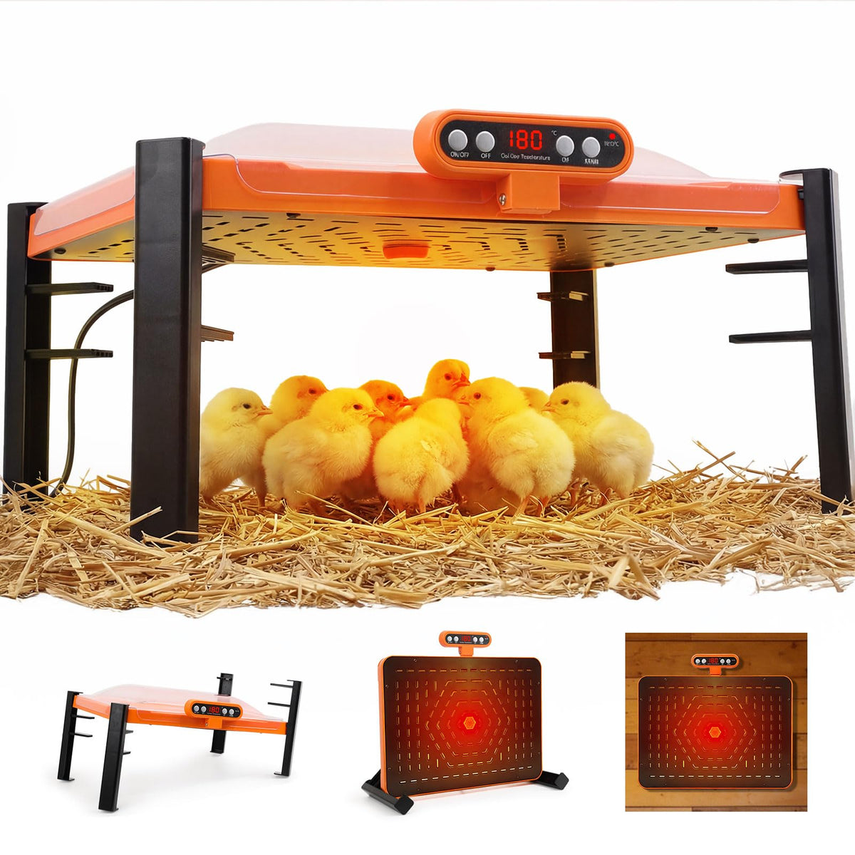 Fvlotrik Smart Brooder Plate with temperature display for precise warmth monitoring