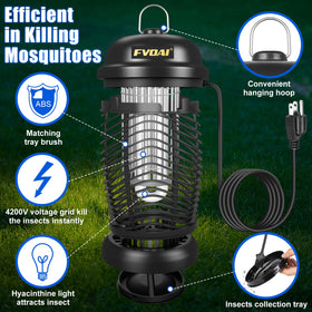 FVOAI Bug Zapper Outdoor detachable tray simplifies debris cleanup