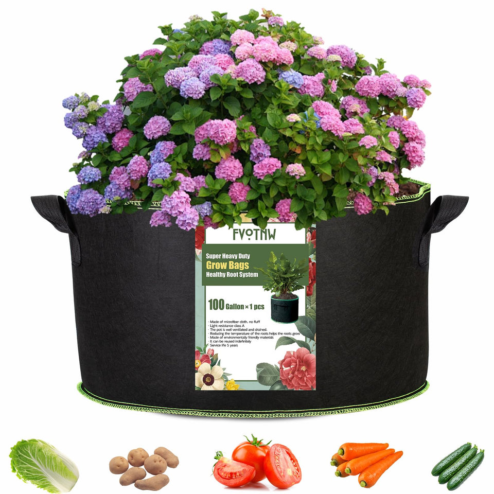 FVOTNW 100-gallon grow bag with breathable fabric for healthy roots