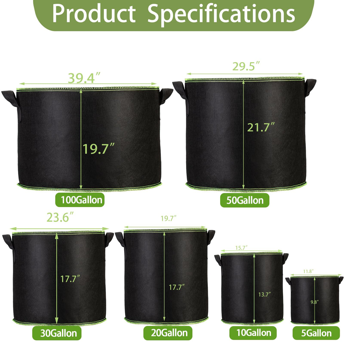 FVOTNW grow bag showing drainage and aeration features