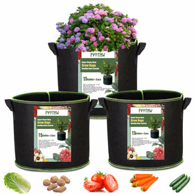 FVOTNW 15-gallon grow bag with sturdy handles for easy relocation.