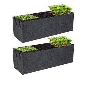 FVOTNW 2-pack 3-grid fabric raised garden bed for small spaces, breathable and versatile.
