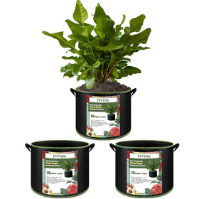 FVOTNW 3-Pack 20-Gallon Grow Bags ideal for flexible outdoor gardening and root-friendly containers.