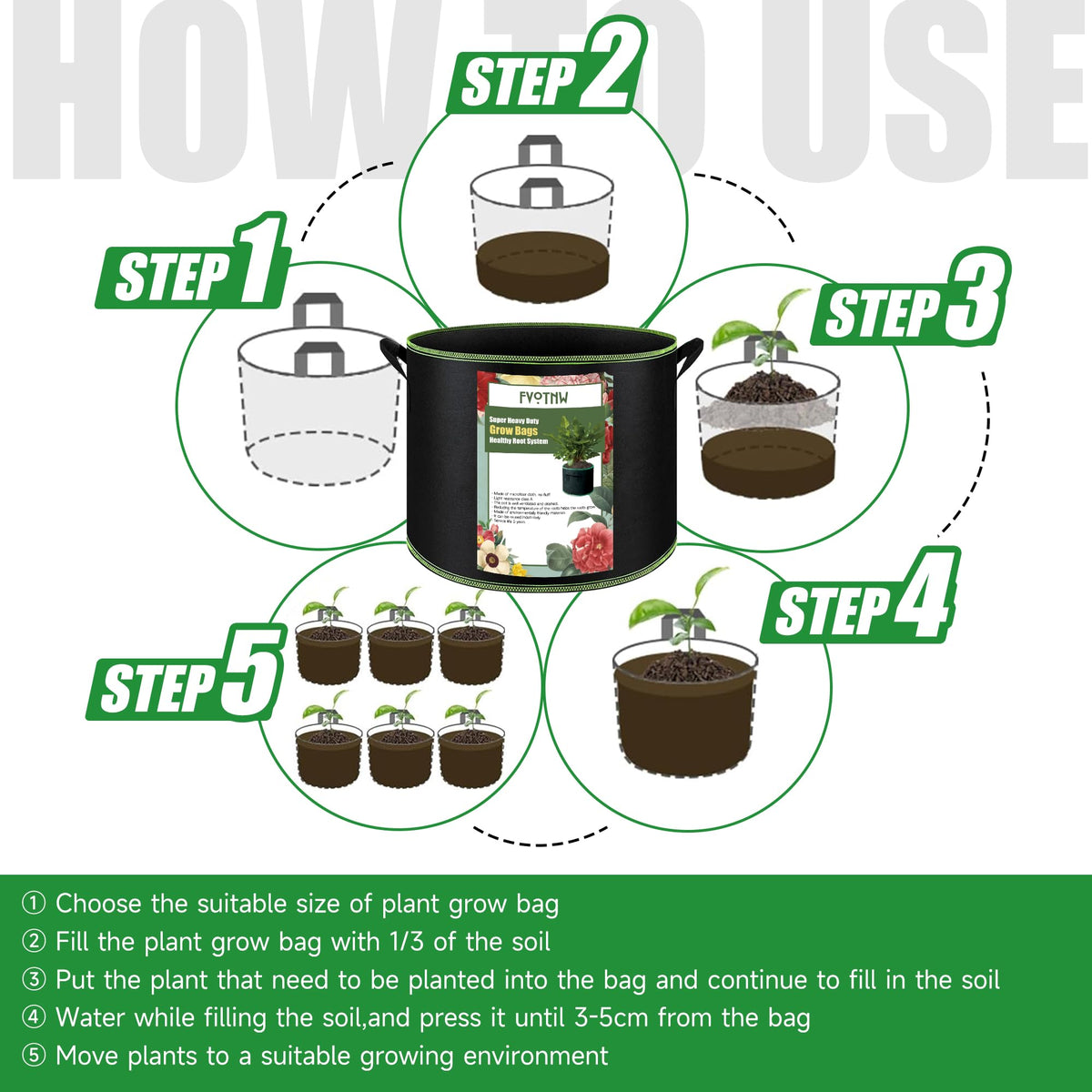 FVOTNW versatile pots for vegetables, flowers, and shrubs.