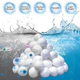 Fwxdbwyl eco-friendly filter balls for sustainable pool filtration.