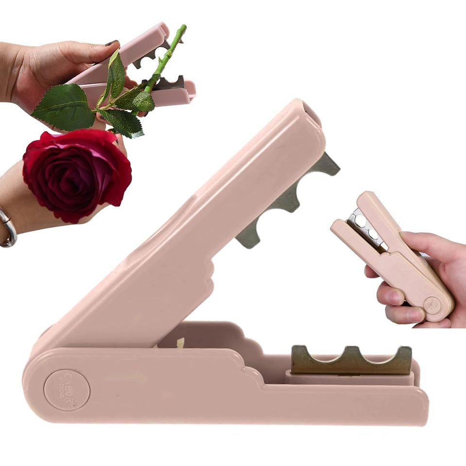 FWYDRJZC Rose Thorn Stripper Tool in action detailing quick thorn removal for roses.