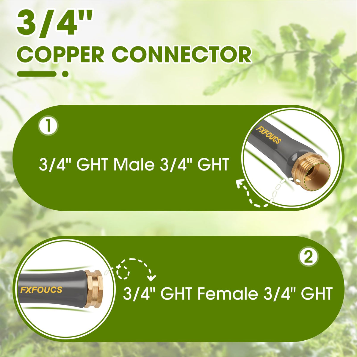 FXFOUCS brass fittings ensure leak-proof connections during extended outdoor use.