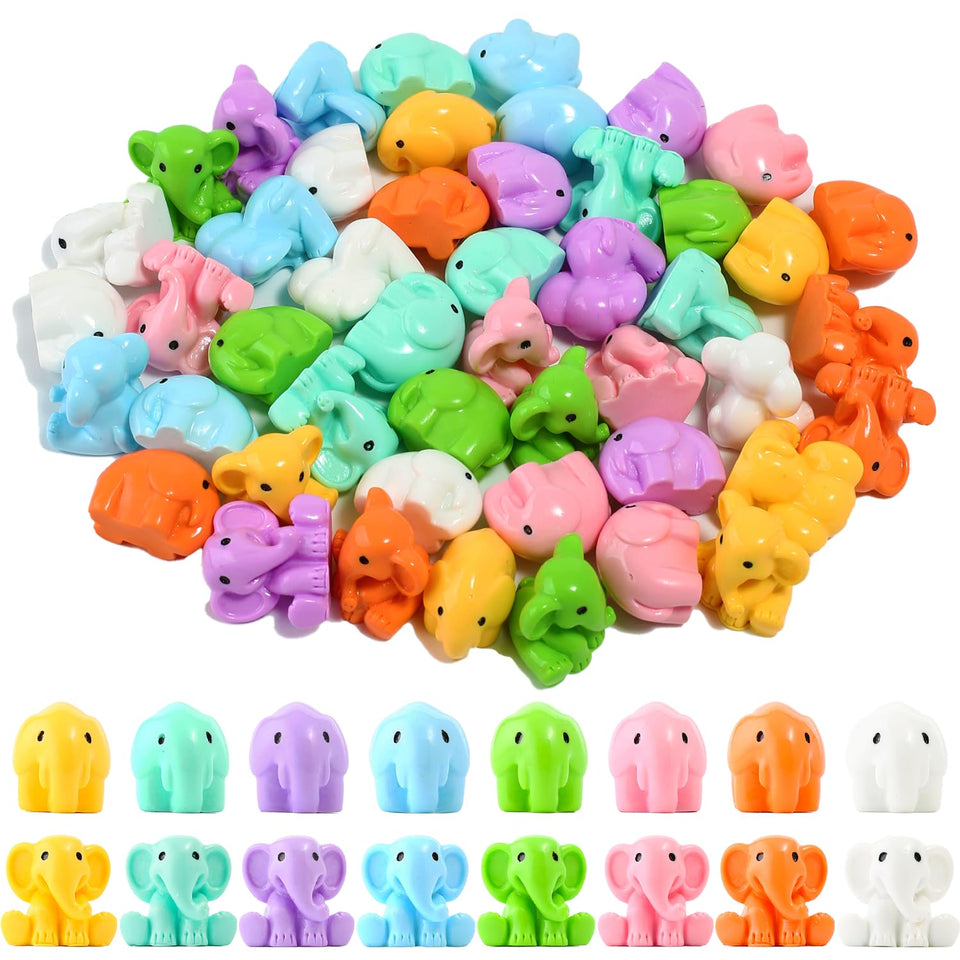 FXMHEHBB elephant figurine set in eight colors for garden decor.